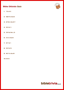 Bible Ditloids - Bible Trivia Quiz