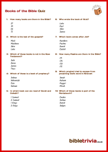 Books of the Bible - Bible Trivia Quiz