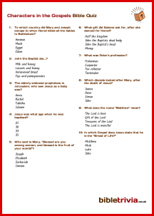 Characters in the Gospels - Bible Trivia Quiz