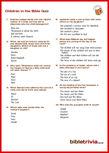 Children in the Bible - Bible Trivia Quiz