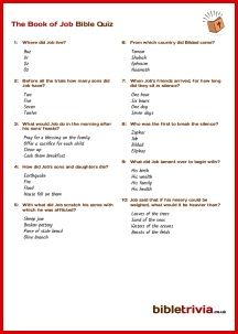 The Book of Job - Bible Trivia Quiz