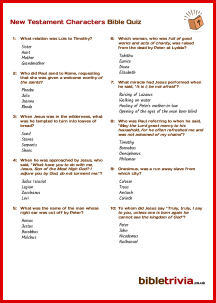 New Testament Characters - Bible Trivia Quiz