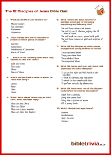 The 12 Disciples of Jesus - Bible Trivia Quiz