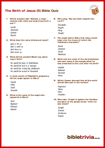 The Birth of Jesus (II) - Bible Trivia Quiz
