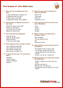 The Gospel of John - Bible Trivia Quiz