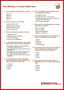 The Ministry of Jesus - Bible Trivia Quiz