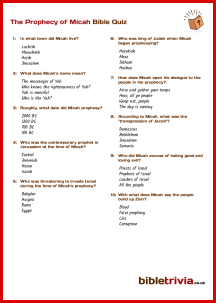 The Prophecy of Micah - Bible Trivia Quiz