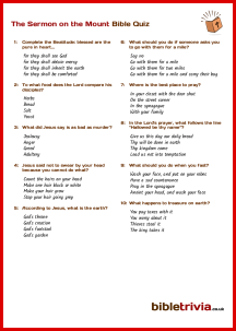 The Sermon on the Mount - Bible Trivia Quiz