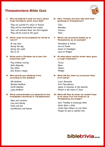 Thessalonians - Bible Trivia Quiz